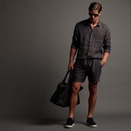 Lightweight Linen Short in Magma Pigment | James Perse Los Angeles