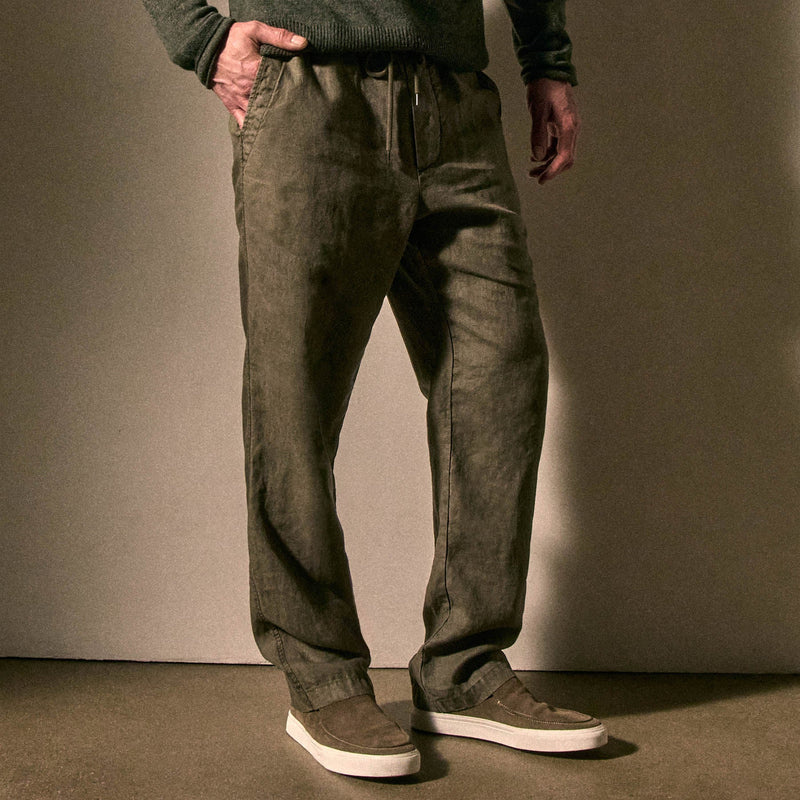 Relaxed Linen Pant in Birch Pigment | James Perse Los Angeles
