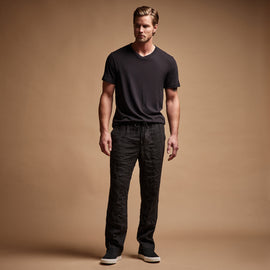 Relaxed Linen Pant in Black | James Perse Los Angeles