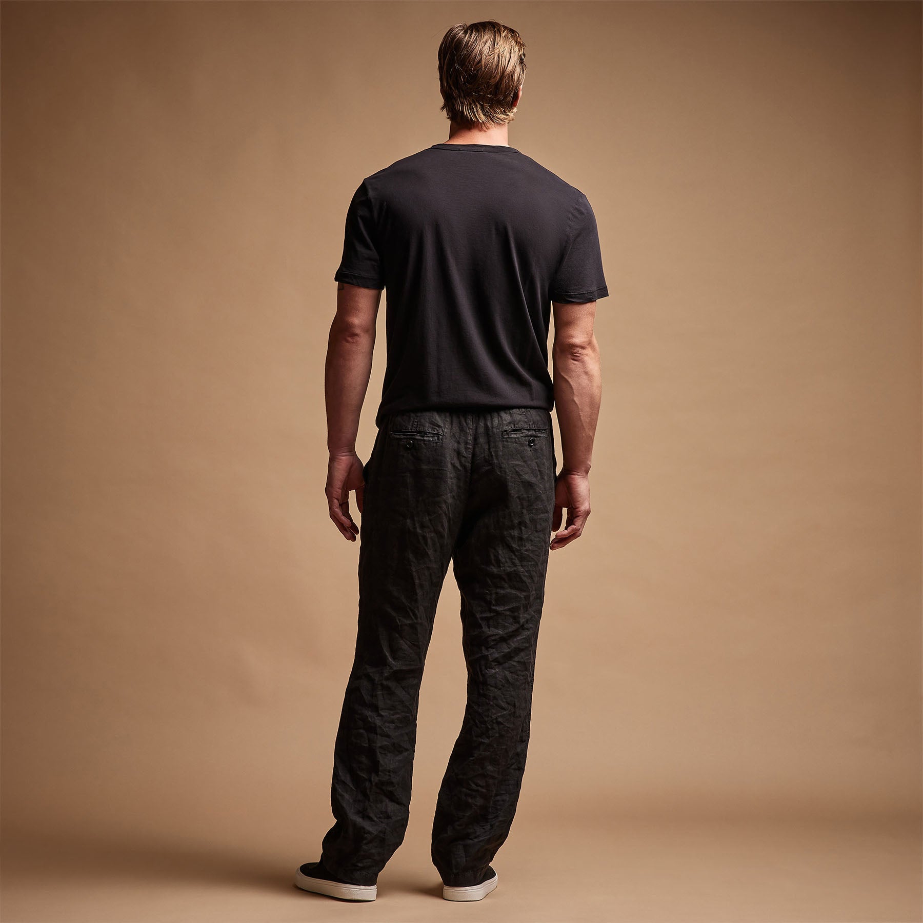 Relaxed Linen Pant in Black | James Perse Los Angeles