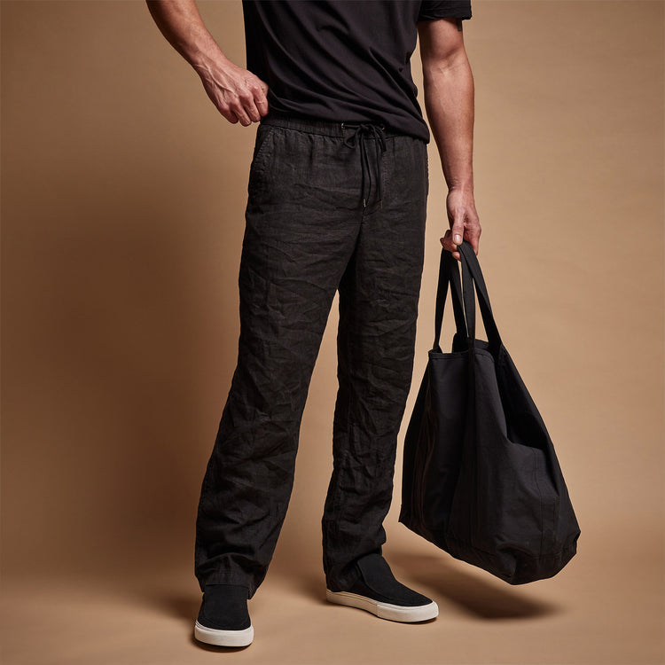 Relaxed Linen Pant in Black | James Perse Los Angeles
