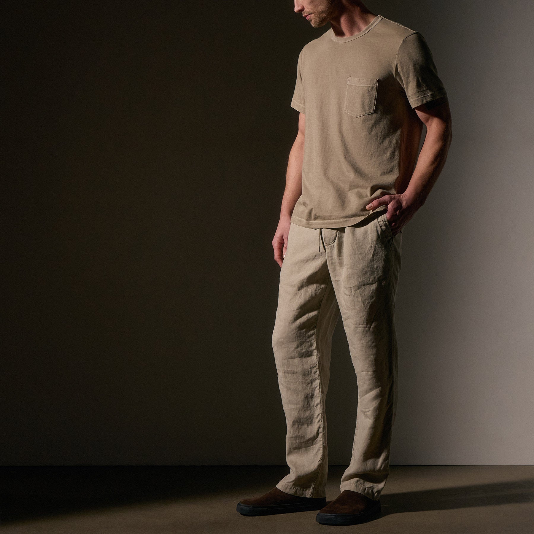 Relaxed Linen Pant in Mineral Pigment | James Perse Los Angeles