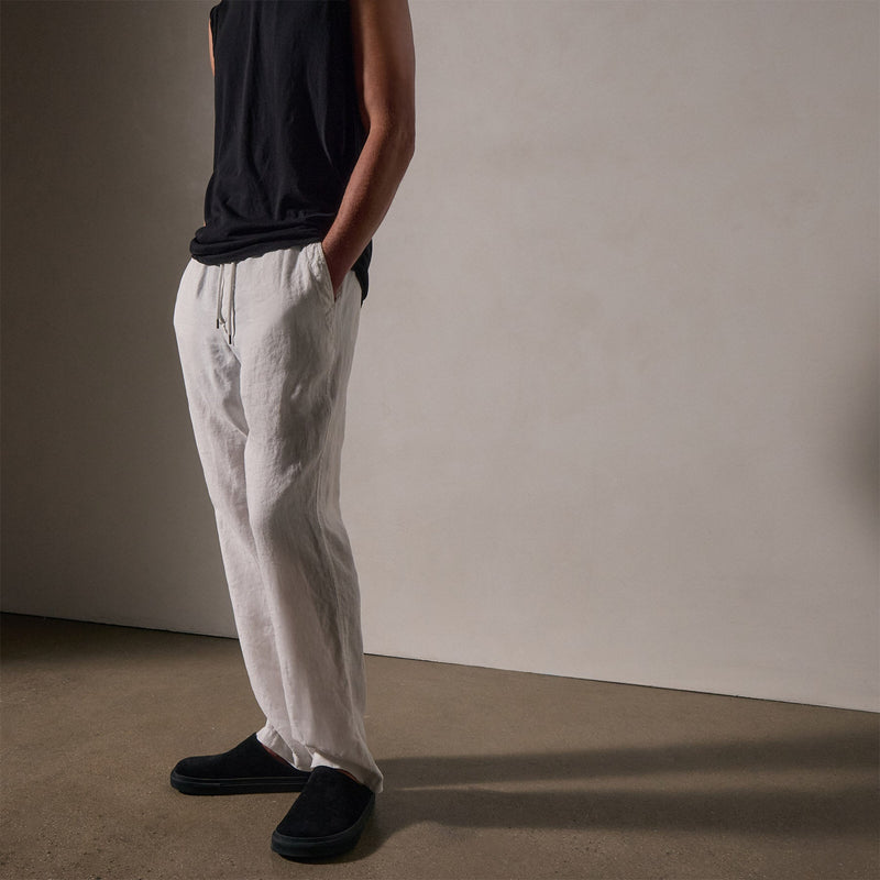 Relaxed Linen Pant in White | James Perse Los Angeles