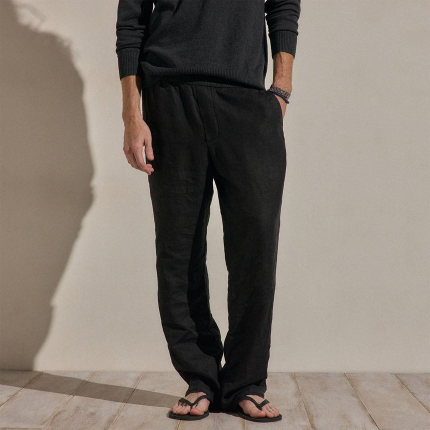 Lightweight Linen Pant in Black | James Perse Los Angeles