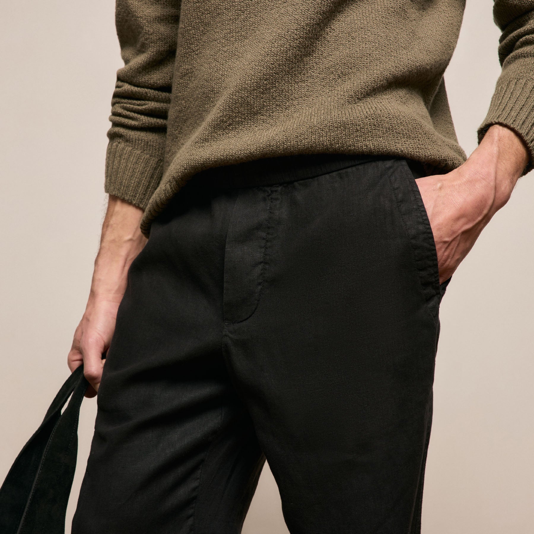 Lightweight Linen Pant - Black | James Perse Los Angeles