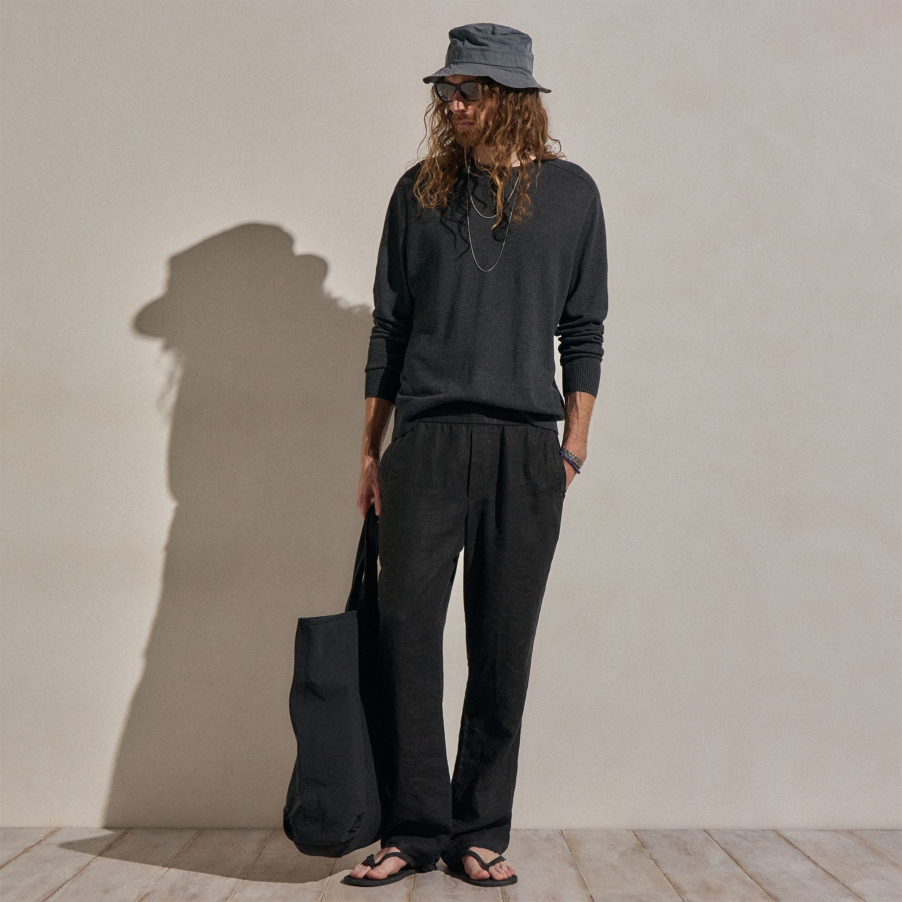 Lightweight Linen Pant In Black | James Perse Los Angeles