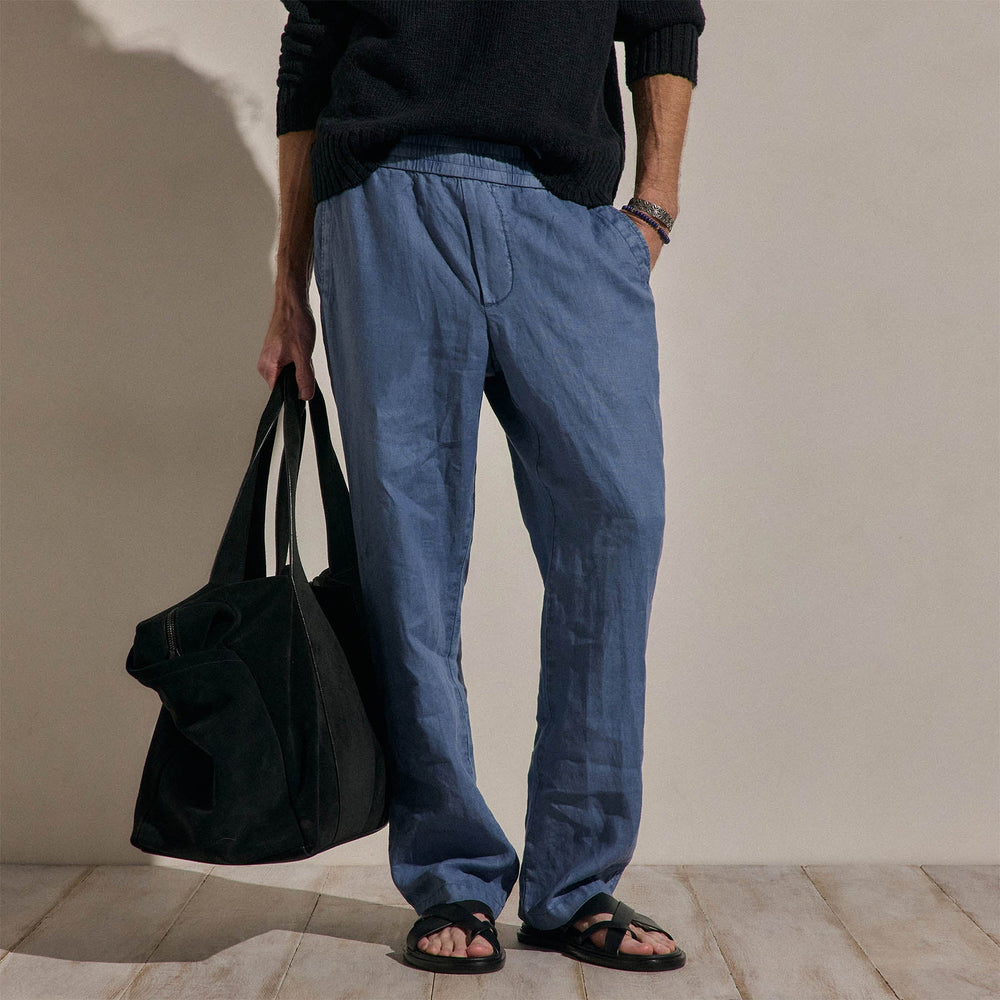 Lightweight Linen Pant in Danube Pigment | James Perse Los Angeles