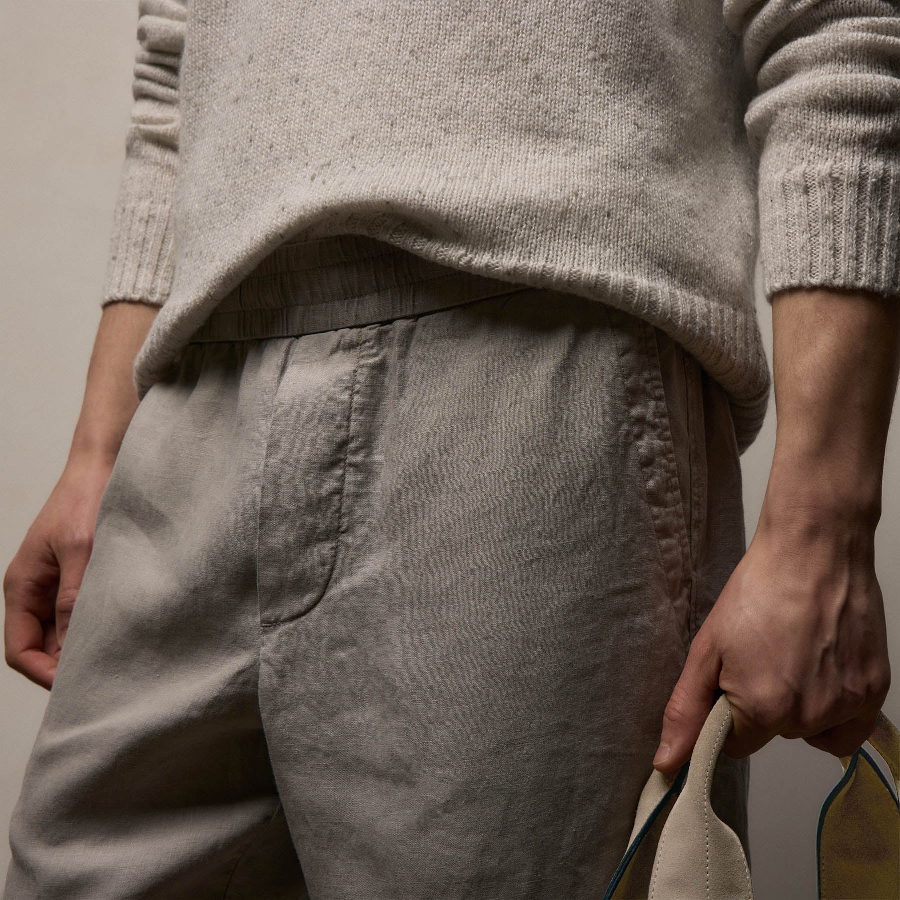 Lightweight Linen Pant in Fog Pigment | James Perse Los Angeles