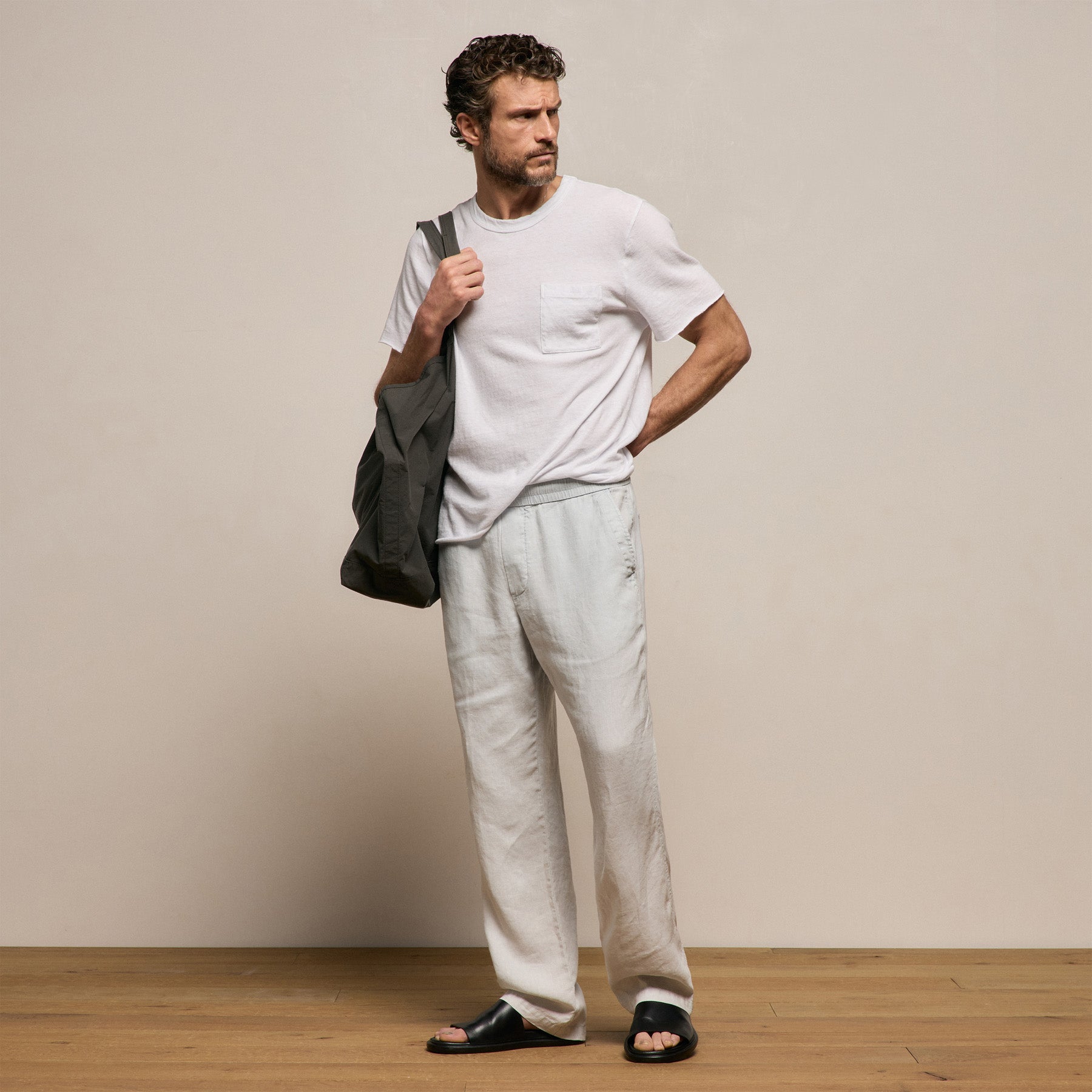 Lightweight Linen Pant in Memory Pigment | James Perse Los Angeles