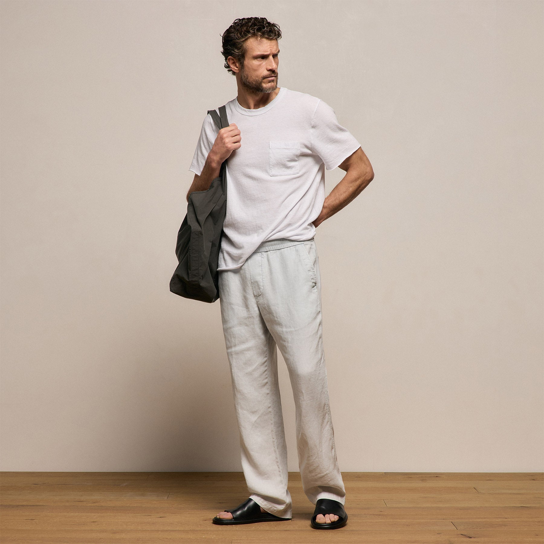 Lightweight Linen Pant in Memory Pigment | James Perse Los Angeles