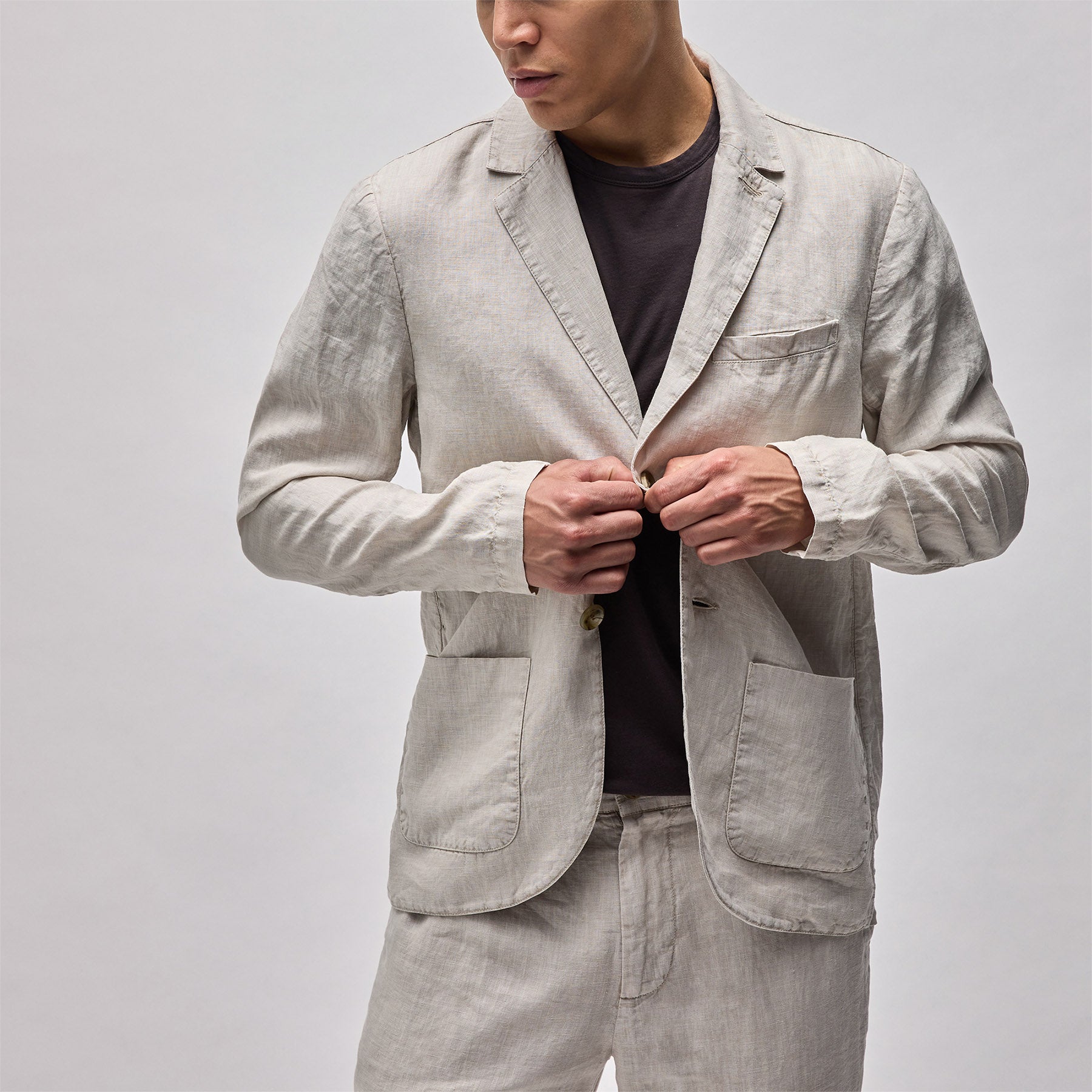 Linen Blazer - Salt Pigment | James Perse Los Angeles