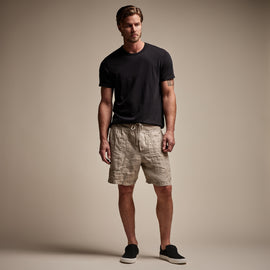 Utility Linen Short in Mineral Pigment | James Perse Los Angeles