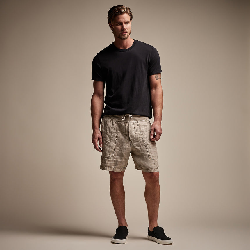 Utility Linen Short in Mineral Pigment | James Perse Los Angeles