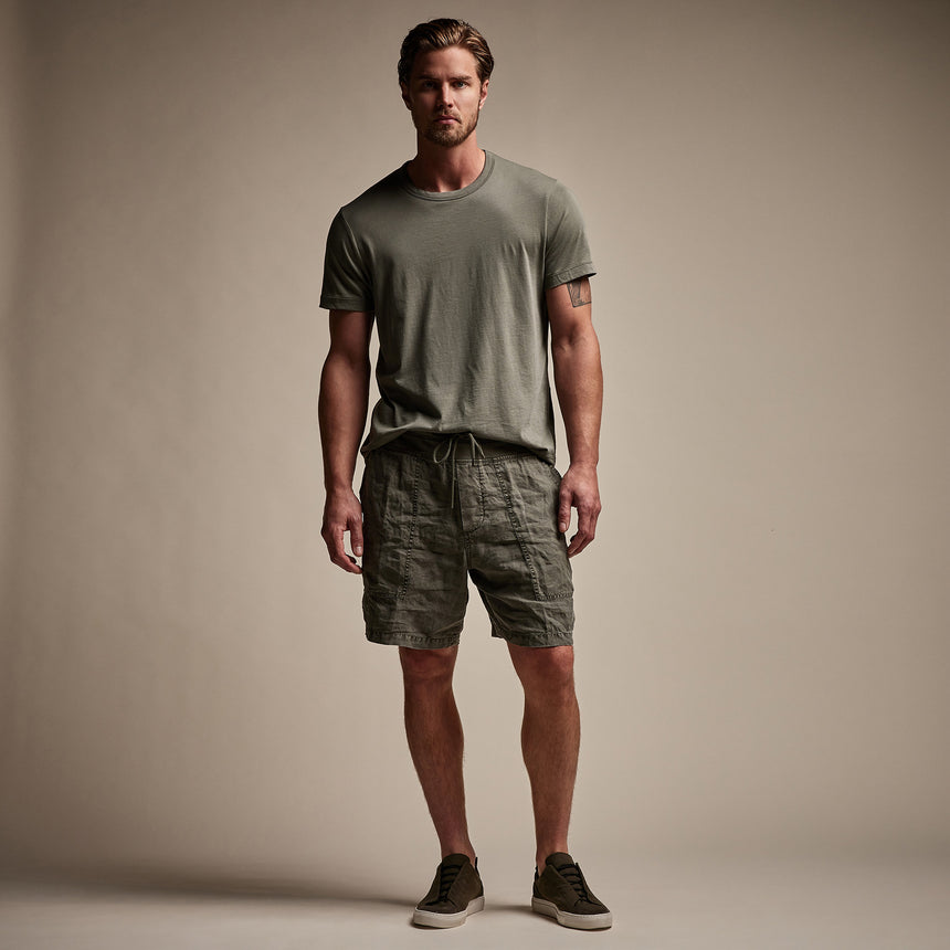 Utility Linen Short in Palm Pigment | James Perse Los Angeles