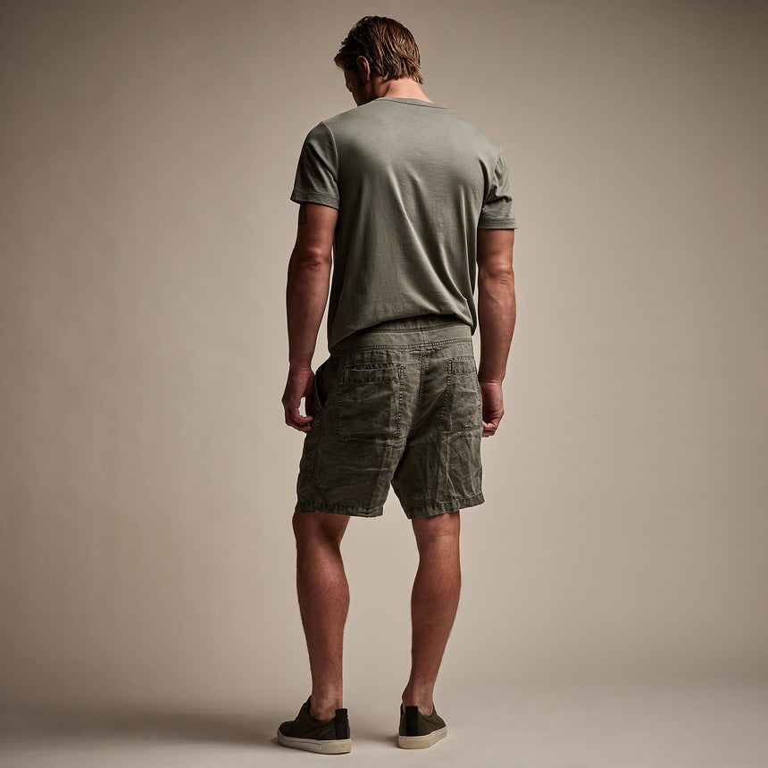 Utility Linen Short in Palm Pigment | James Perse Los Angeles