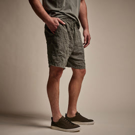 Utility Linen Short in Palm Pigment | James Perse Los Angeles