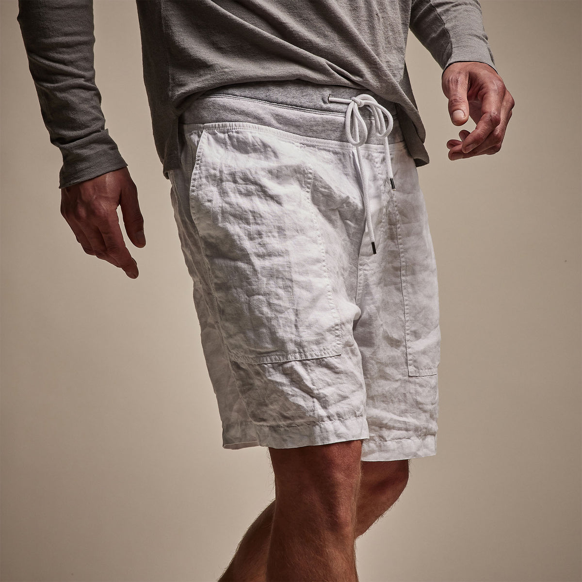 Utility Linen Short White James Perse Los Angeles