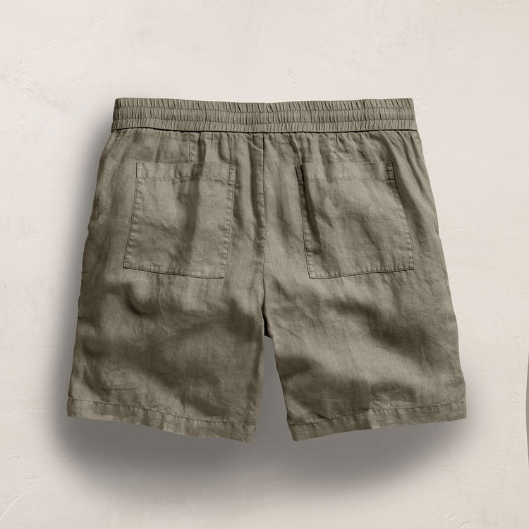 Relaxed Fit Linen Short in Birch Pigment | James Perse Los Angeles
