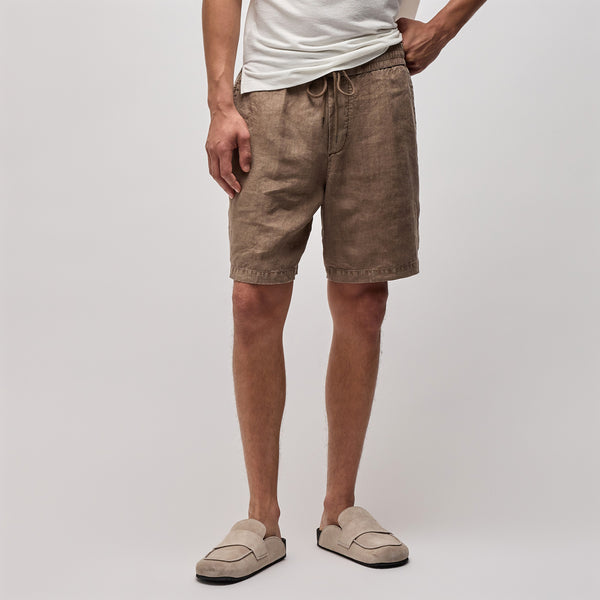 Relaxed Fit Linen Short in Cargo Pigment | James Perse Los Angeles