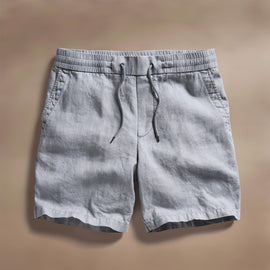 Relaxed Fit Linen Short in Grey Sky Pigment | James Perse Los Angeles