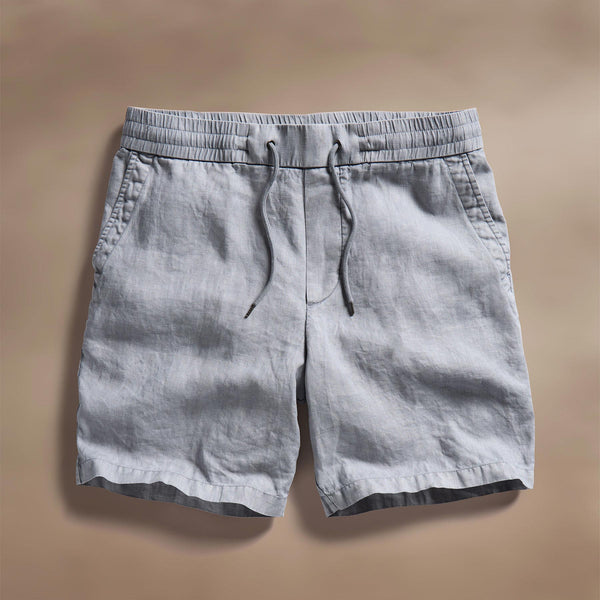 Relaxed Fit Linen Short in Grey Sky Pigment | James Perse Los Angeles