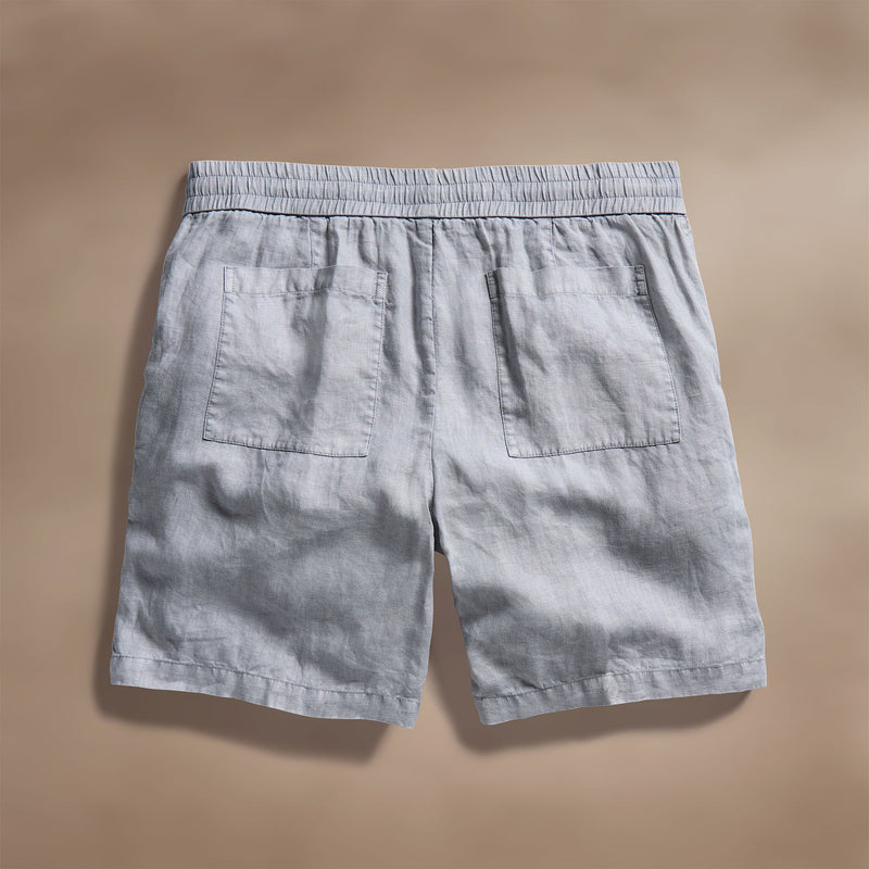 Relaxed Fit Linen Short in Grey Sky Pigment | James Perse Los Angeles
