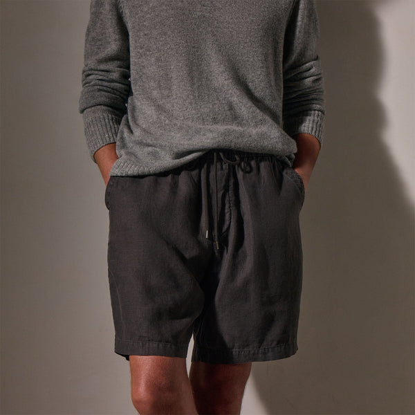 Relaxed Fit Linen Short in Magma Pigment | James Perse Los Angeles