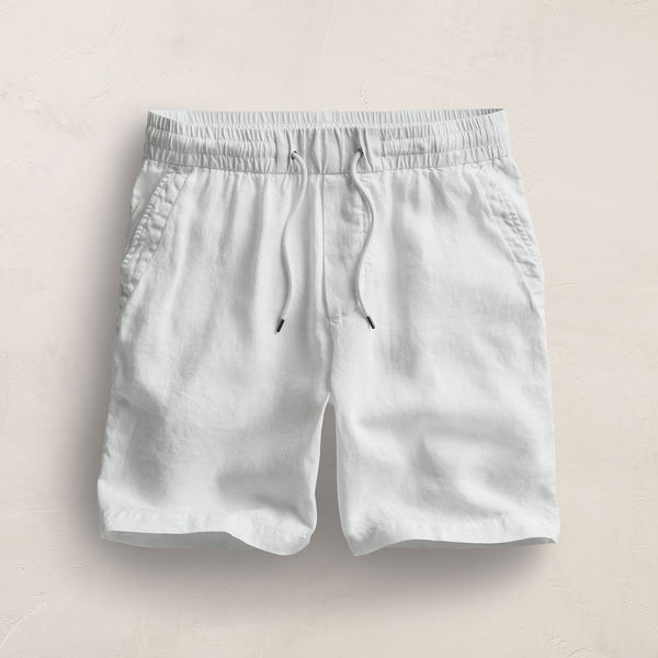 Relaxed Fit Linen Short in White | James Perse Los Angeles