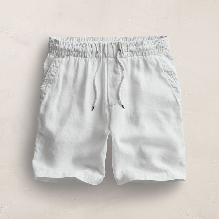 Relaxed Fit Linen Short in White | James Perse Los Angeles