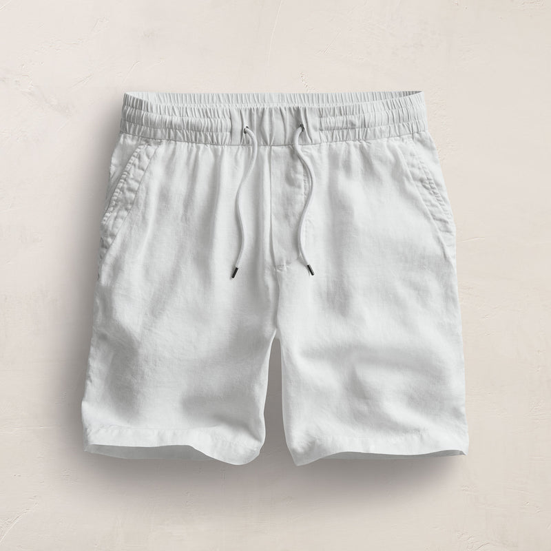 Relaxed Fit Linen Short in White | James Perse Los Angeles