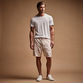 Relaxed Fit Linen Short in Zephyr Pigment | James Perse Los Angeles
