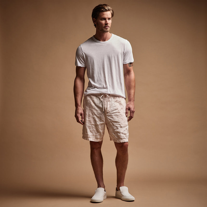 Relaxed Fit Linen Short in Zephyr Pigment | James Perse Los Angeles