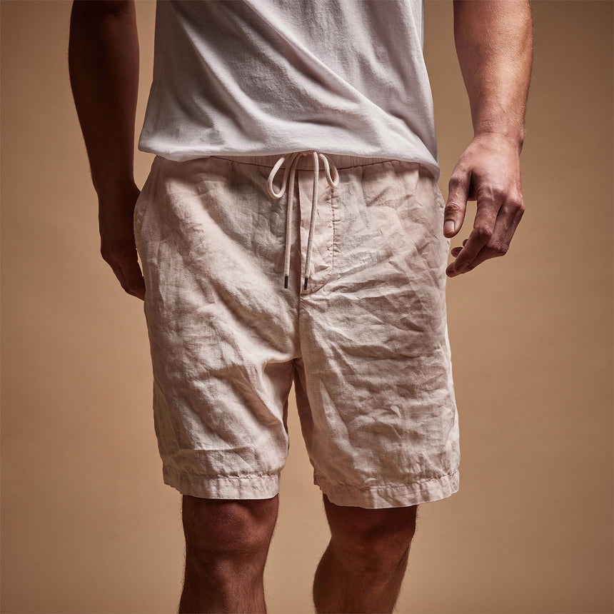 Relaxed Fit Linen Short in Zephyr Pigment | James Perse Los Angeles