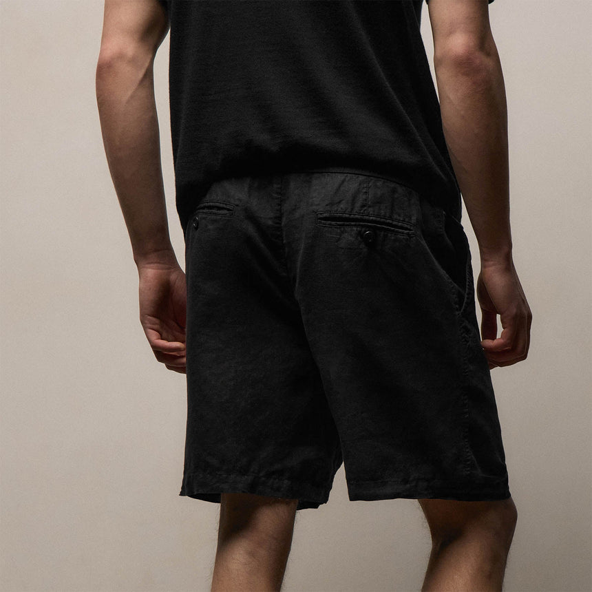 Lightweight Linen Relaxed Short in Black | James Perse Los Angeles