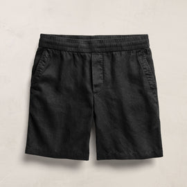 Lightweight Linen Relaxed Short in Black | James Perse Los Angeles