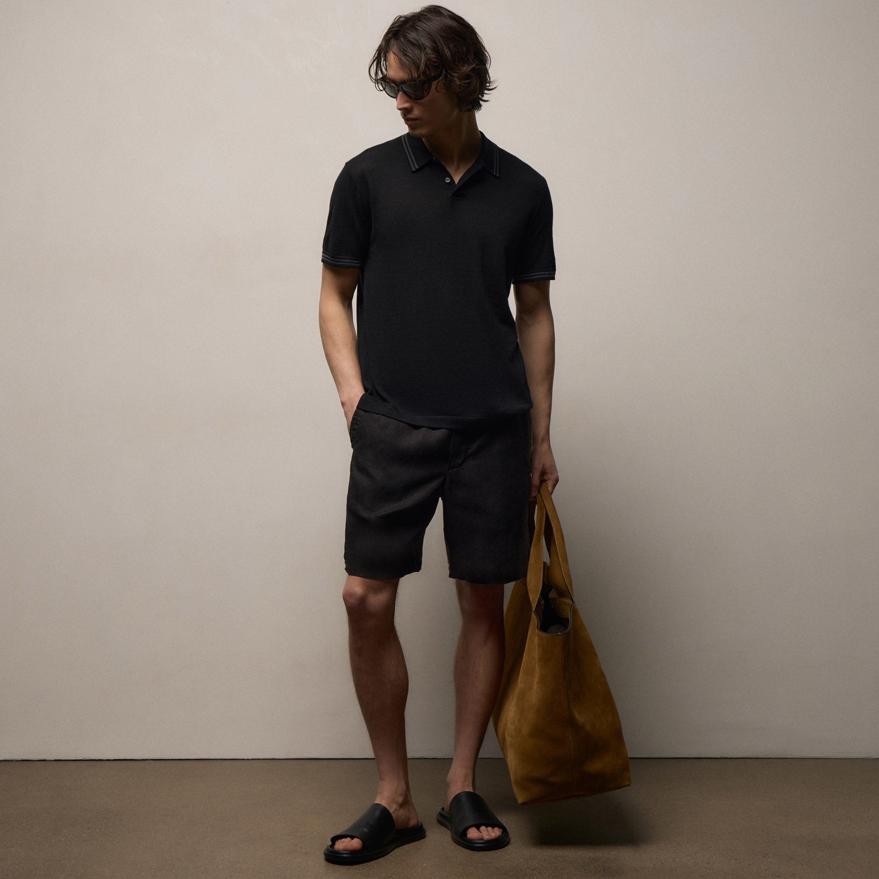 Suede Large Tote in Palamino | James Perse Los Angeles / Mens