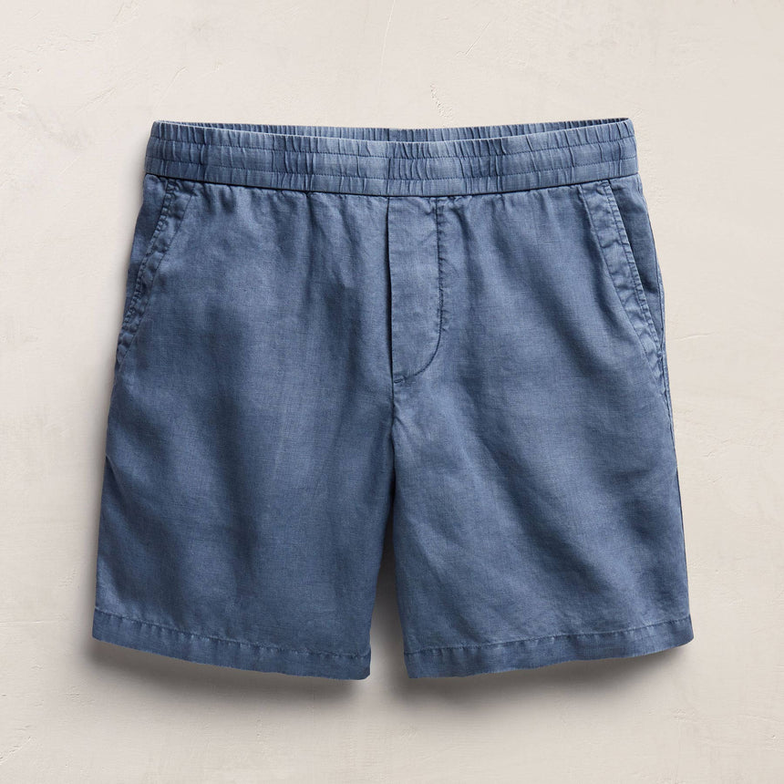 Lightweight Linen Relaxed Short In Danube Pigment | James Perse Los Angeles