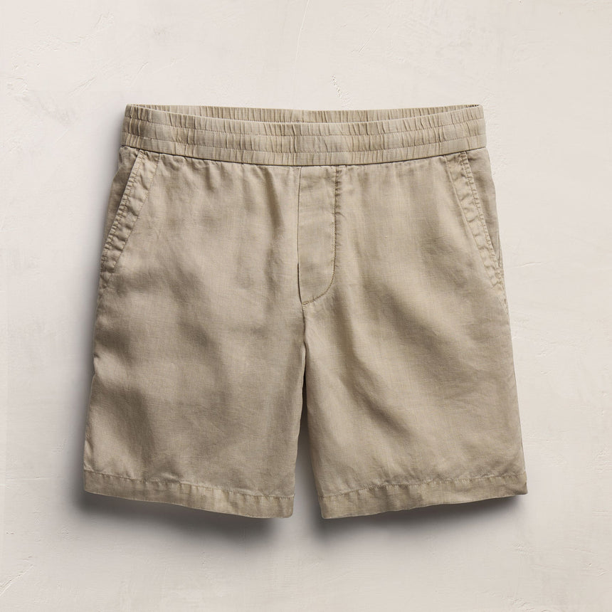 Lightweight Linen Relaxed Short in Flax Pigment | James Perse Los Angeles