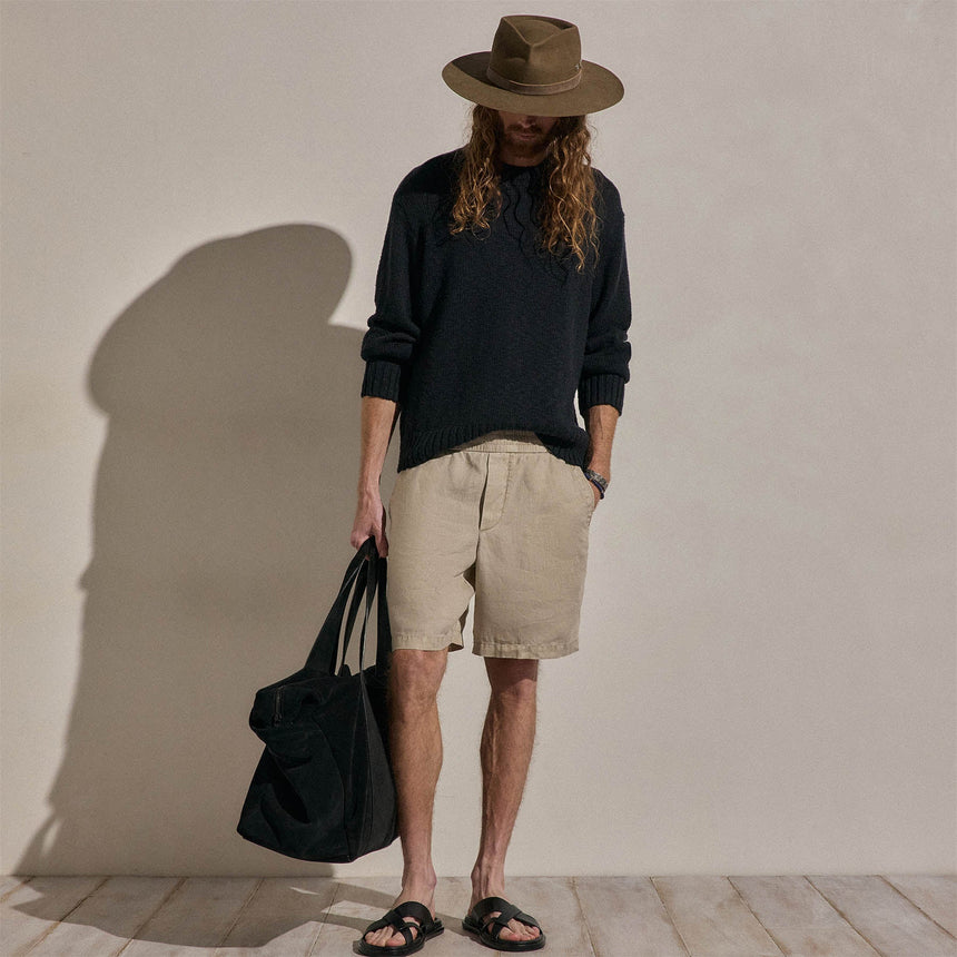 Lightweight Linen Relaxed Short in Flax Pigment | James Perse Los Angeles