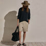 Lightweight Linen Relaxed Short in Flax Pigment | James Perse Los Angeles