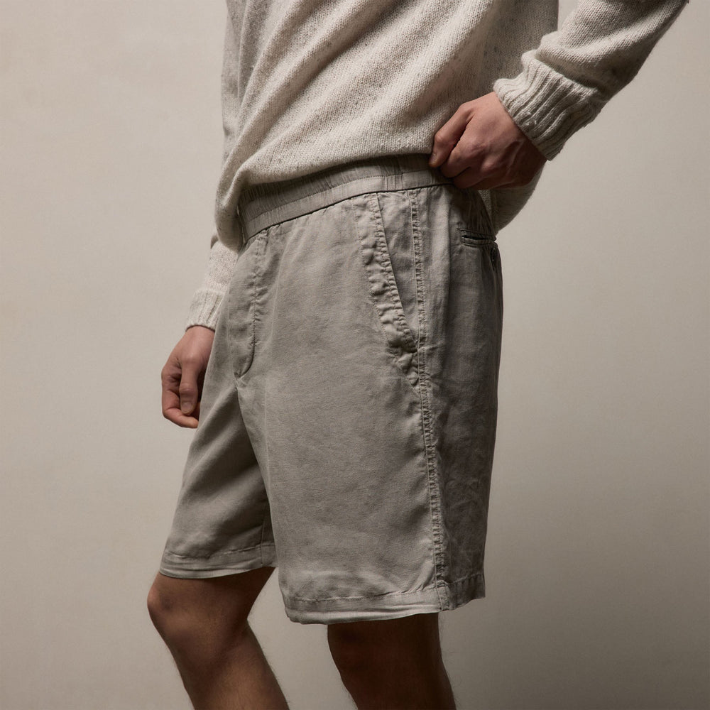 Lightweight Linen Relaxed Short in Fog Pigment | James Perse Los Angeles