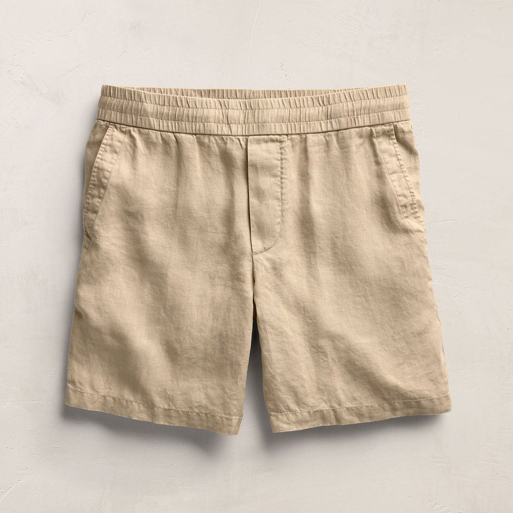 Lightweight Linen Relaxed Short in Light Khaki Pigment | James Perse Los Angeles
