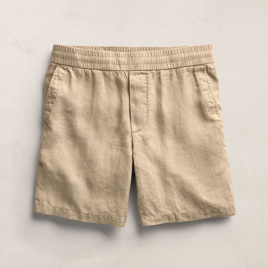 Lightweight Linen Relaxed Short in Light Khaki Pigment | James Perse Los Angeles