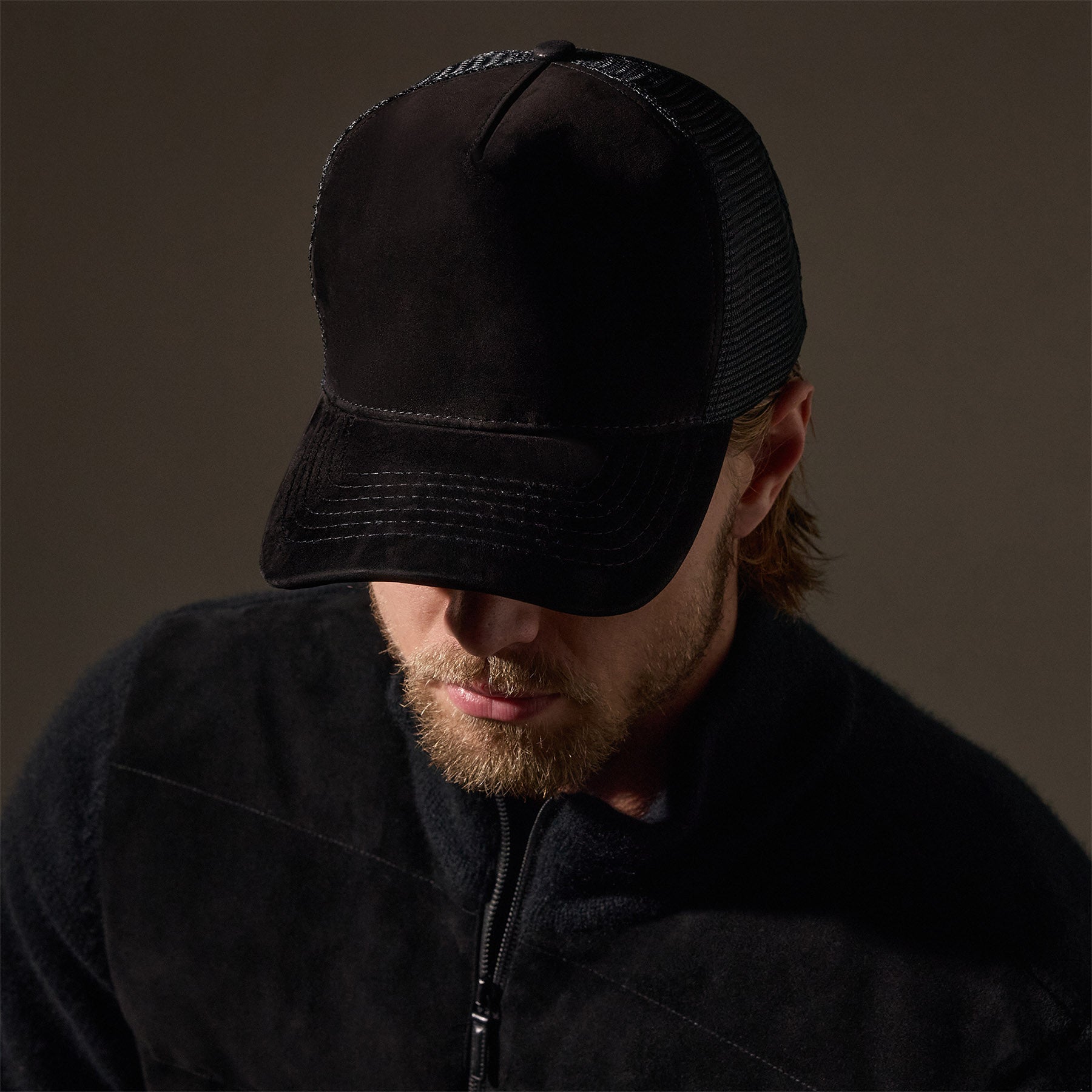 Kid Suede Trucker Hat  in Black | James Perse Los Angeles