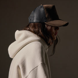 Suede Trucker Hat in Cafe | James Perse Los Angeles