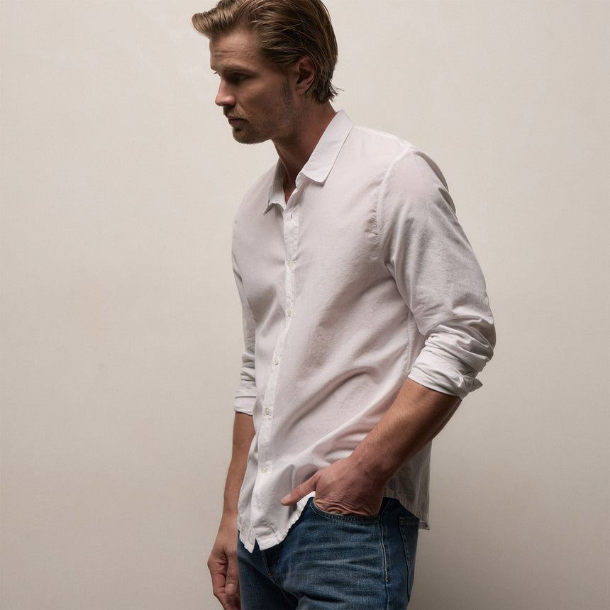 mens long sleeve white dress shirt Standard Shirt - White