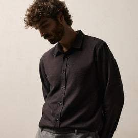 Refined Cotton Flannel Shirt in Cocoa | James Perse Los Angeles
