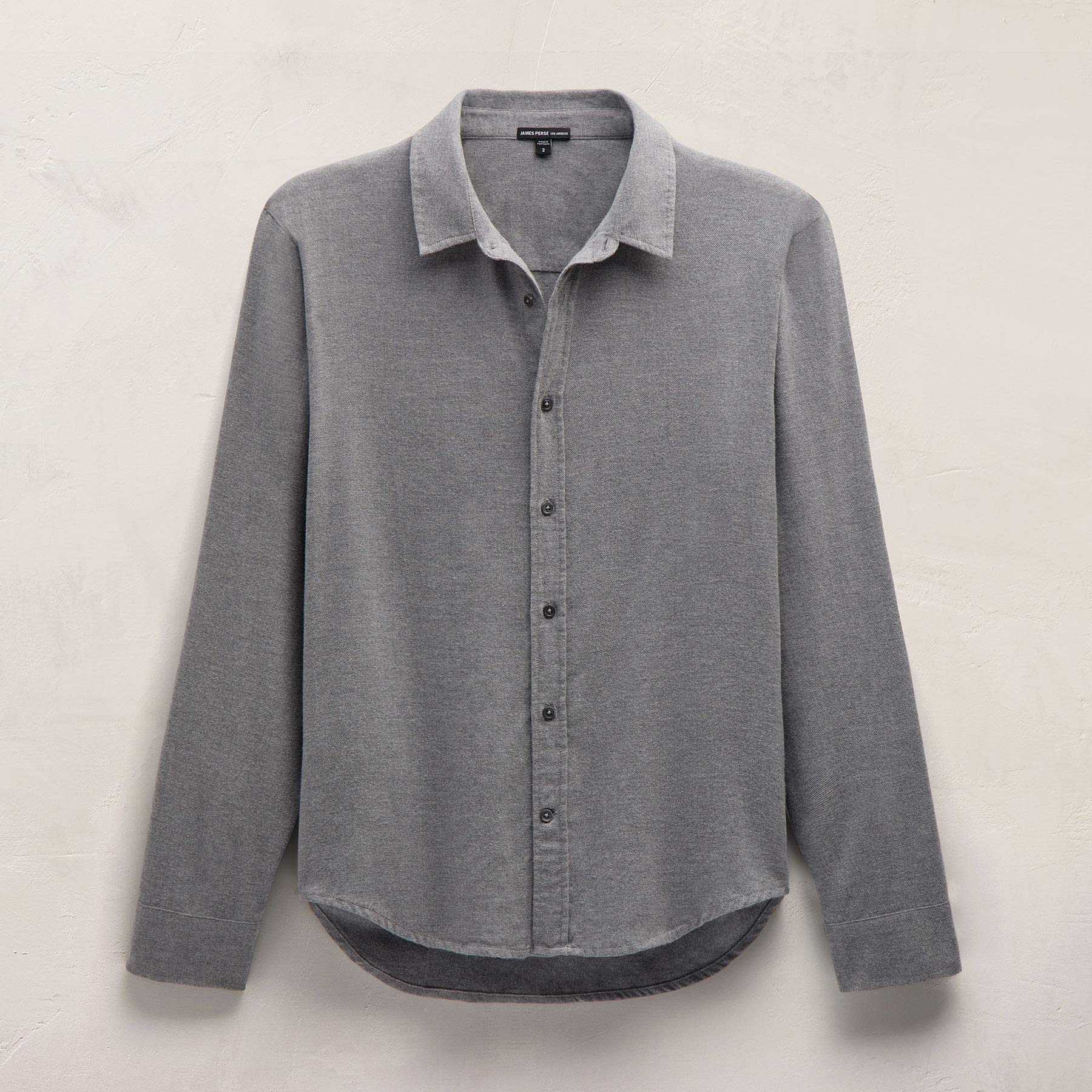 Cotton Flannel Shirting in Heather Grey | James Perse Los Angeles