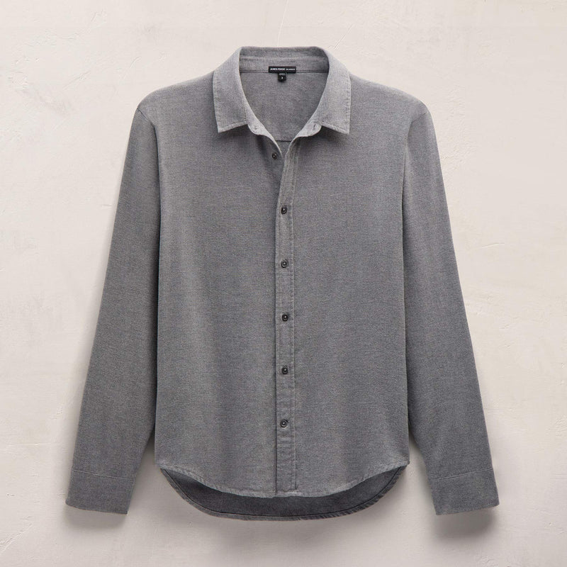 Cotton Flannel Shirting in Heather Grey | James Perse Los Angeles