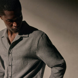 Cotton Flannel Shirting in Heather Grey | James Perse Los Angeles